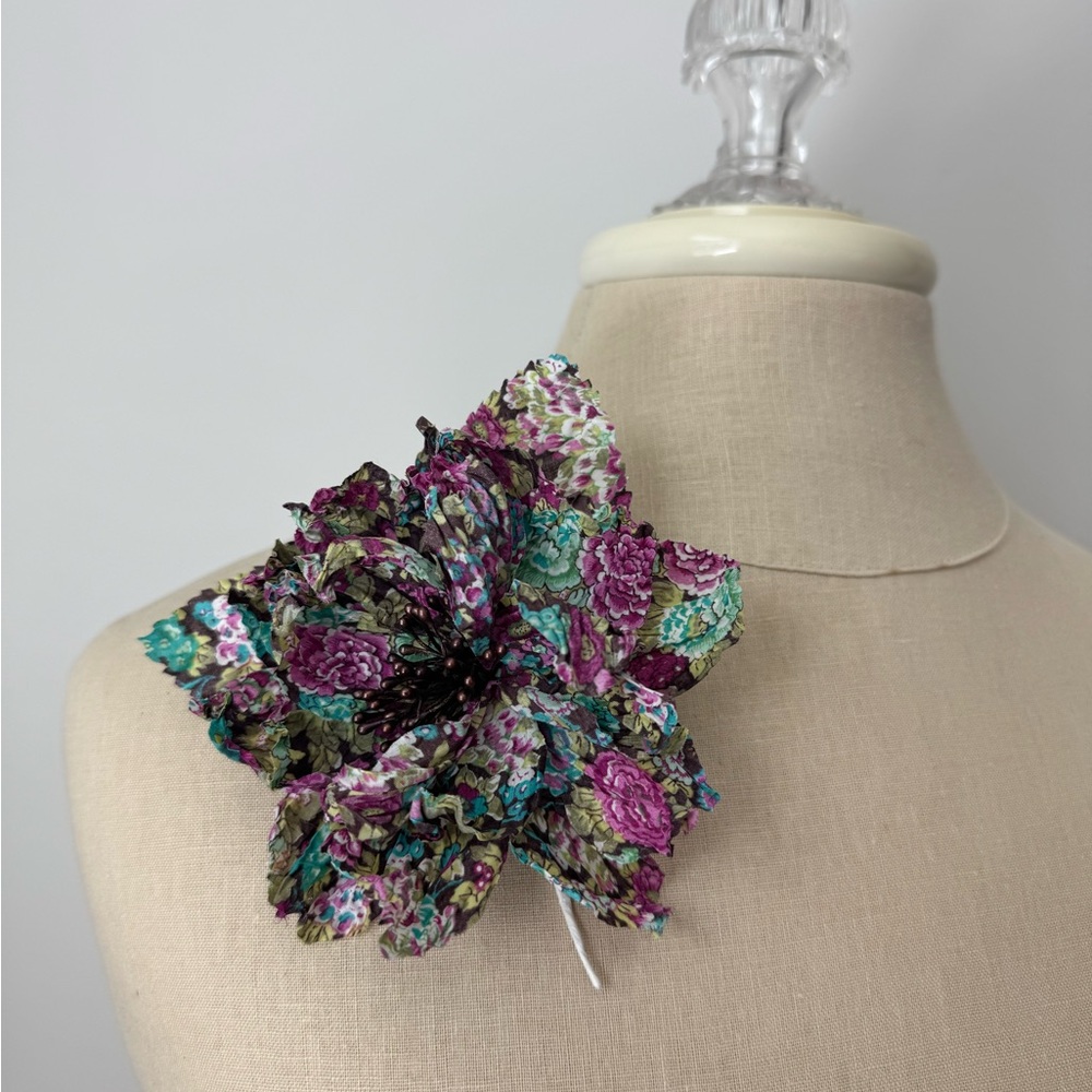 Liberty of London Fabric Paris Artisan Flower Pin